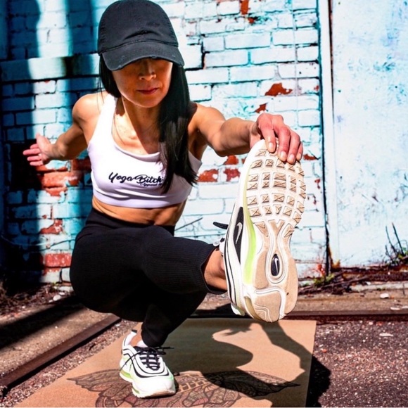 Yoga Bitch Distressed Dad Hat Embroidered Logo EUC - Picture 2 of 6